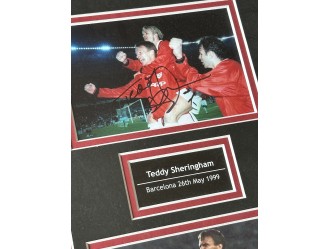 Teddy Sheringham antyrama + autograf 1999 finał Manchester United - Bayern